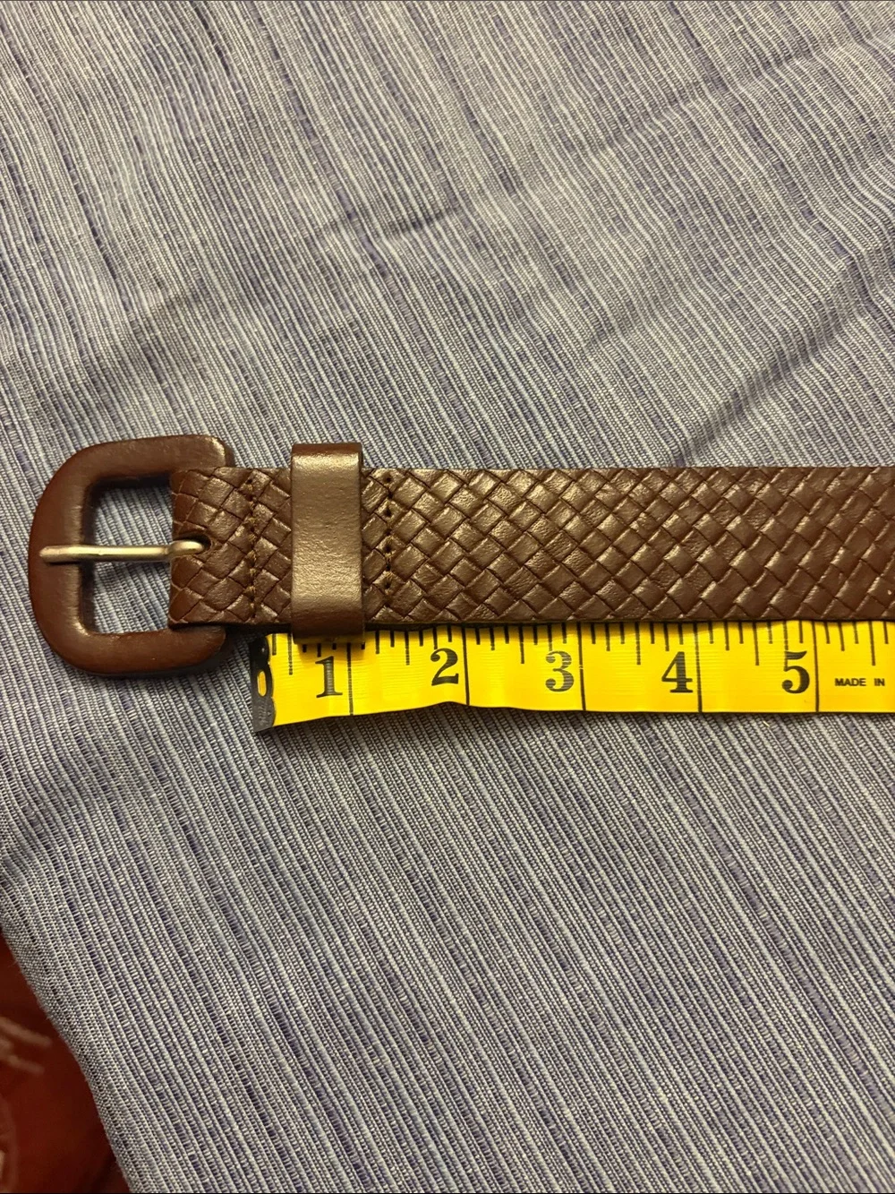 Brown Woven Leather Women’s Belt